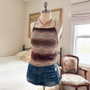 Boho fringe cami  y2k q & r cami fits‎ like a small